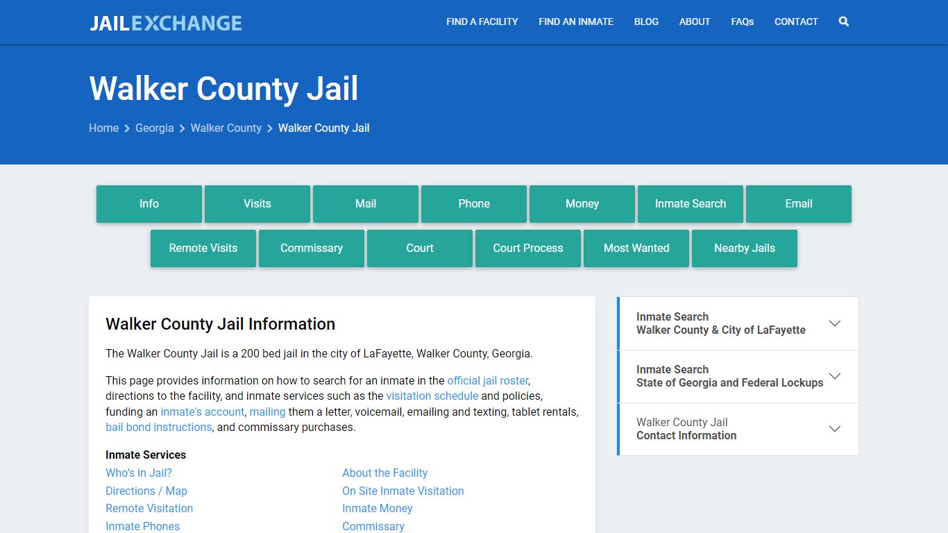 Walker County Jail, GA Inmate Search, Information